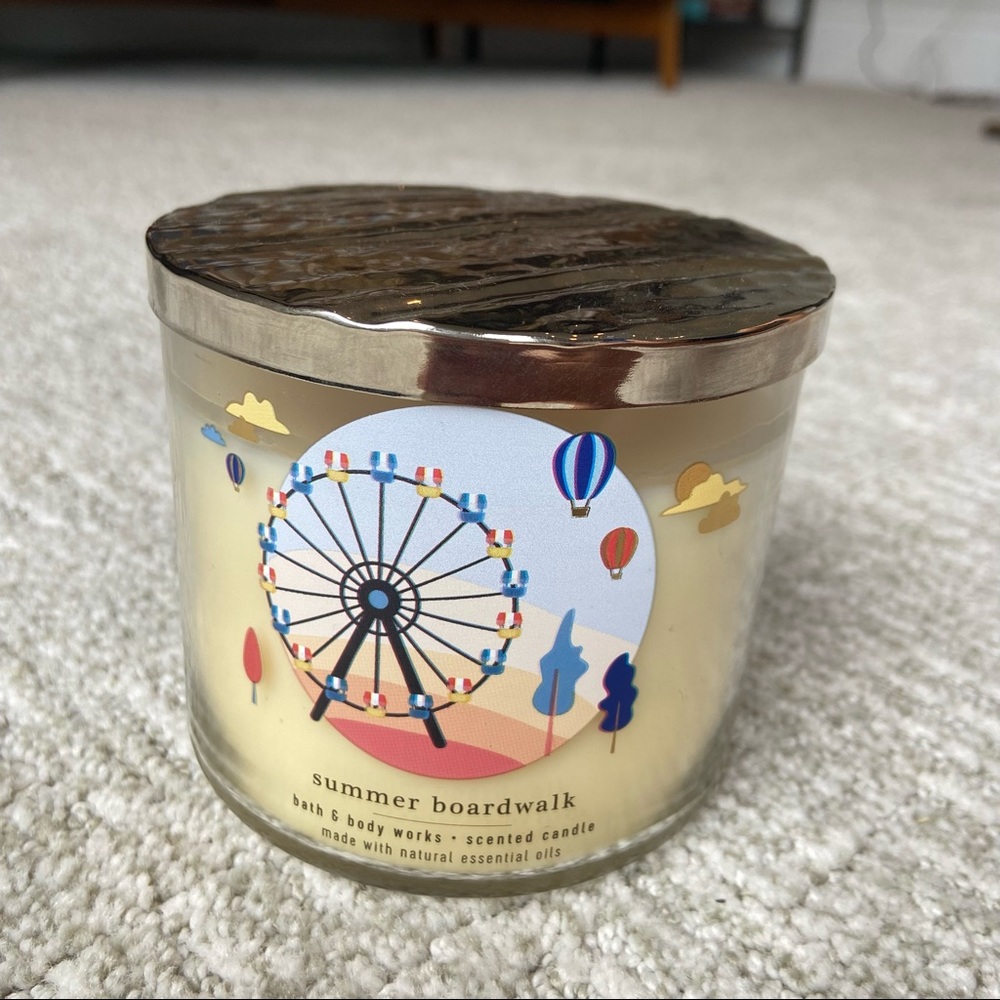 Three wick candle. Bath & Bodyworks scented candle.